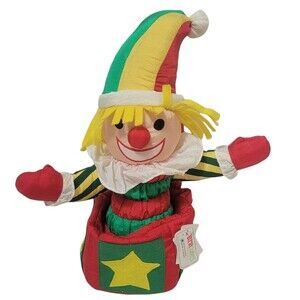 Jack in the Box Nylon Christmas Plush 15" International Silver 1992 Vintage